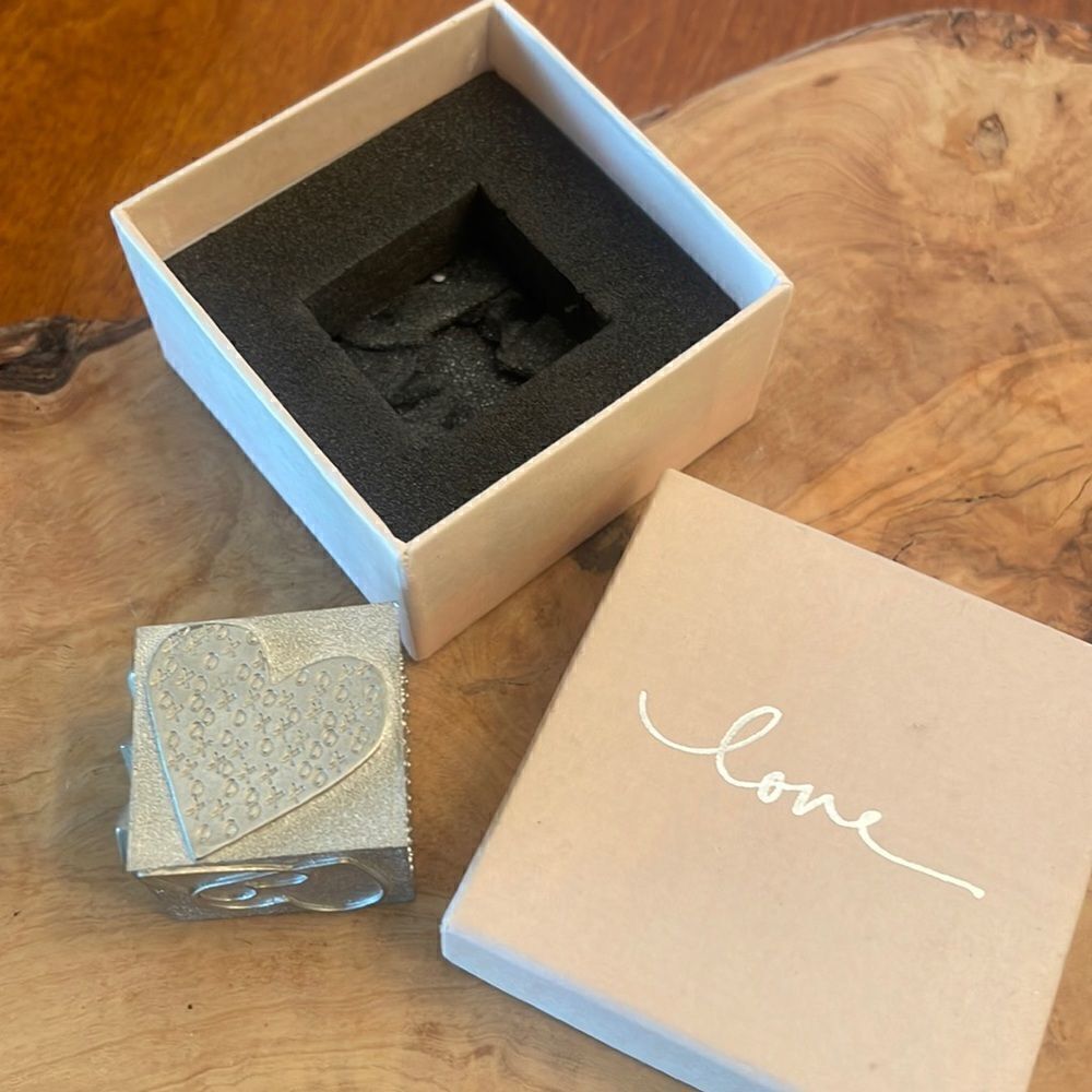 NEW. Vilmain Solid Pewter Paperweight Cube